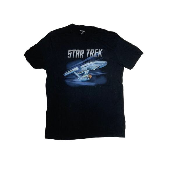 Old Navy Star Trek USS Enterprise Ship Graphic T Shirt Size Small Black - Picture 1 of 7